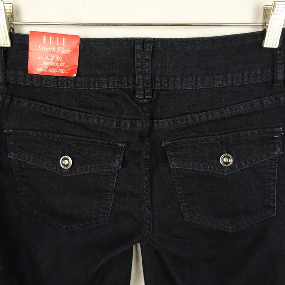 Elle Stretch Flare Mid Rise Modern Fit Jeans Size 2 Regular - Picture 3 of 8